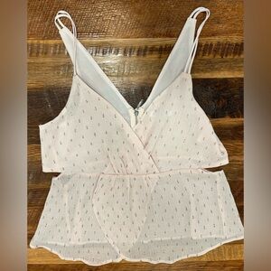 Express Womens Top, Size Medium Pink with Gold Accents